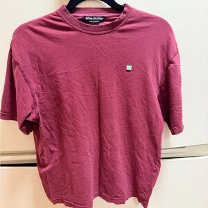 Acne Studios unisex Deep Red micro face Tee